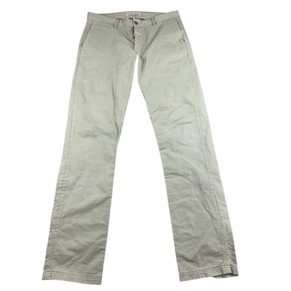Ben‎ Sherman EC1 Chinos Men 34 Slim Fit Pants Green Flat Front Cotton Work Wear